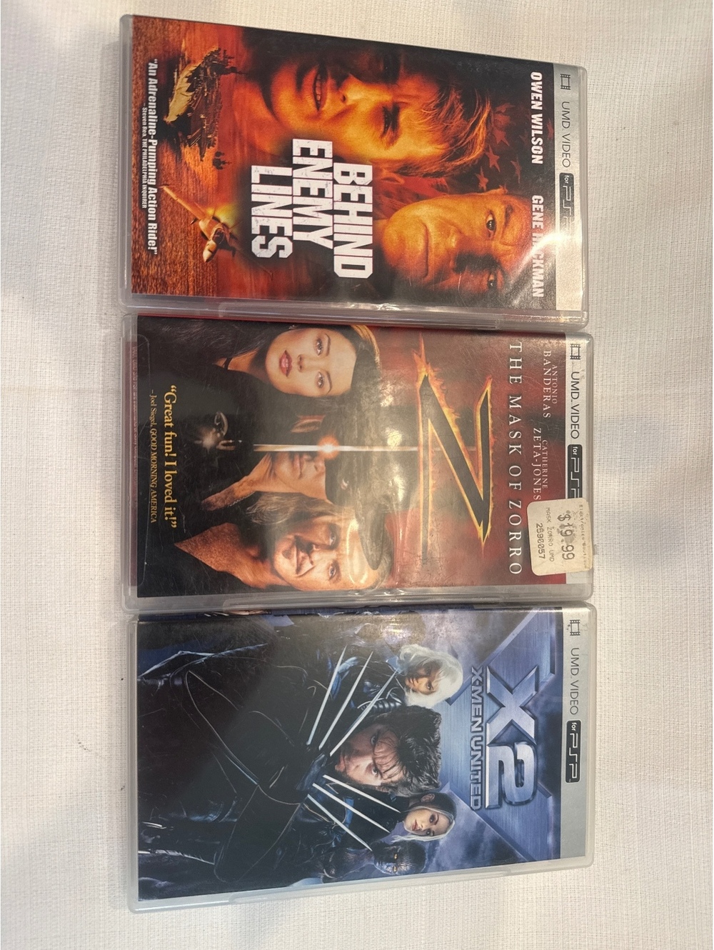 PSP UMD Movie Bundle: Behind Enemy Lines, The Mask of Zorro, X2 X-Men United